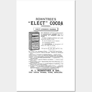 Rowntree's "Elect" Cocoa - 1891 Vintage Advert Posters and Art